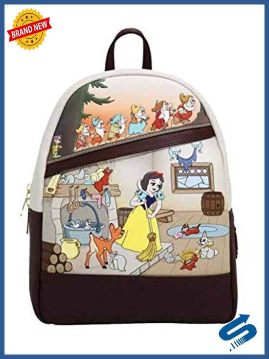 Loungefly Disney Snow White Multi Scene Faux Leather Double Strap Shoulder Bag